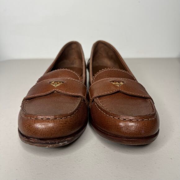 Tory Burch Brown Leather Penny Classic Loafers Size 7.5 - Picture 5 of 9